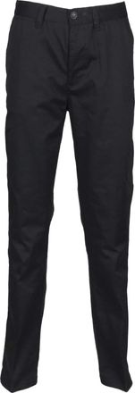 Henbury Mens 65/35 Flat Fronted Chino Trousers (34L) (Black)