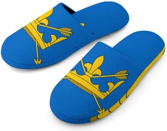 Generic County Flag of Suffolk Mens Cozy House Slippers Winter Warm Shoes with Anti-Slip Sole for Travel Indoor Outdoor