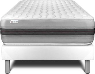 VITALIT Somier Blanco + Colch&oacute;n Con Muelles Y Viscoel&aacute;stica 90 X 190