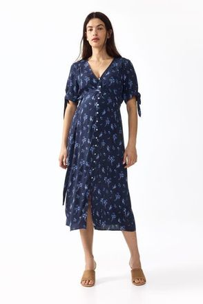 H&M Mama tie-belt viscose dress in Khaki Green at Nordstrom, Size Xx-Large