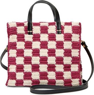 Clare Vivier Petit Summer Simple Knit Tote Bag in Plummy/Cream at Nordstrom