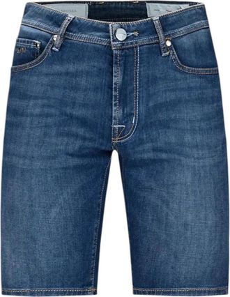 Sartoria Tramarossa Ascanio Regular Jeans - Heren - Denim shorts - Blauw - W35 - Katoen - Korte Broeken
