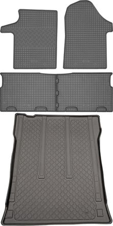 OEM Mercedes Vito W447 Tourer Van (5 Puertas) Desde 10/2014 Set - Alfombrillas De Goma Para Coche + Alfombrilla Para Maletero