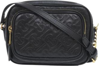 Burberry Pre-owned Cross Body Bags, female, Black, Size: ONE SIZE Pre-owned Leather Cross Body Bag