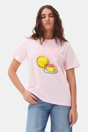 Tシャツ・カットソー GANNI Woman T-Shirt Pink T40903683 868 Sale | Printed Tees & T-Shirts | GANNI US