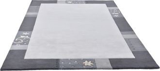 THEKO Wollteppich »Royal Ganges« rechteckig 13 mm Höhe 95% Wolle, mit Bordüre, ideal im Wohnzimmer & Schlafzimmer