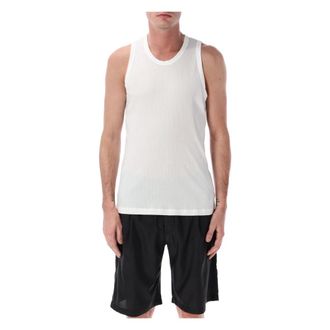 James Perse Sleeveless Knitwear, male, White, Size: 2XL Ribbed Tank