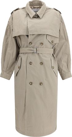 Isabel Marant Womens Coat Chilma Beige-Khaki Cotton Beige/khaki