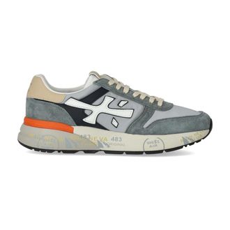 Premiata Sneakers, male, Multicolor, Size: 10 US Grey Nylon Sneaker with Beige Details
