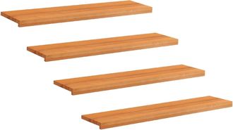 vidaXL Alfombras Para Escalones 4 Uds. 110 X 25 X 2 Cm Marr&oacute;n Claro Vidaxl