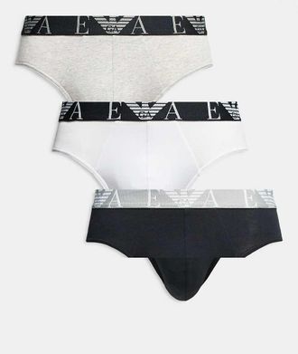 Emporio Armani Bodywear - Confezione da 3 slip nero, bianco e grigio