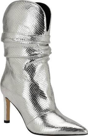 Guess Narissa 2 Scrunch Stiletto Bootie in Silver at Nordstrom Rack, Size 9.5