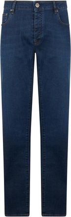 Moorer Credi Straight Denim Broek Met Hoge Taille - Heren - Regular Fit Jeans - Blauw - L - Denim - Jeans
