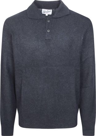 MC2 Saint Barth Dark Grey Alfie Alpaca Knit Polo Shirt
