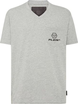 Philipp Plein T-shirt V-Neck SS - Heren - Polos - Grijs - S - Katoen - Tops