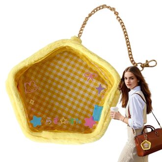 Generic Clear Bag Keychain - Keychaiin Pouch | Compact Clearr Figure Display For Doll | Star Element Protective Case Keychains, Mini Transparent Purse