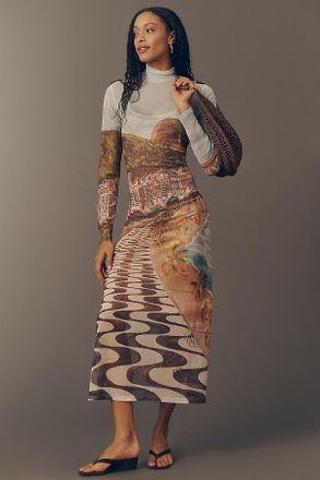 Farm Rio Copacabana High-Neck Midi Dress