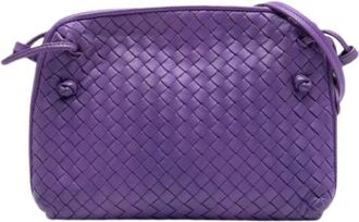 Bottega Veneta Pre-owned Cross Body Bags, female, Purple, Size: ONE SIZE Pre-owned Leather Crossbody Bag