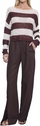 Enza Costa Twill Slash Pant In Black Orchid
