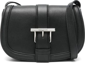 Alexander McQueen Borsa a tracolla T-Bar mini - Nero
