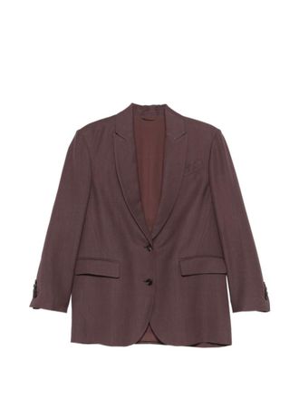Brunello Cucinelli Maroon Notched Lapel Blazer