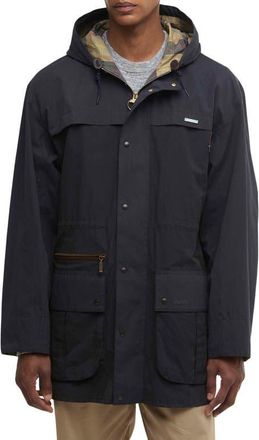 Barbour Icons Durham Waterproof Hooded Raincoat in Navy at Nordstrom, Size X-Large