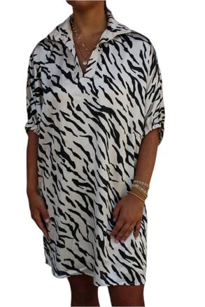 Adrienne Charlotte Dress In Bleached Tiger