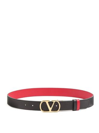 Valentino Garavani Vlogo Signature Leather Belt