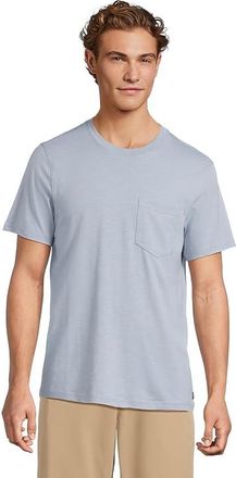 Toad&Co Tempo Short Sleeve Pocket Crew Mens T Shirt Weathered Blue : LG, Cotton/Elastane/Lyocell