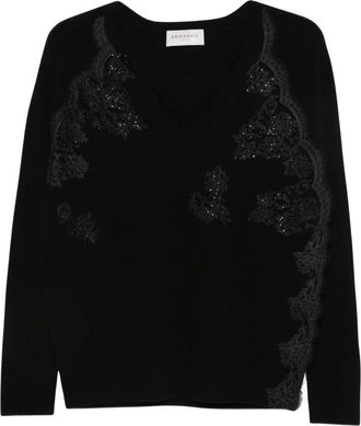 Ermanno Scervino V-neck Truien - Dames - V-hals truien - Zwart - L - Truien & Vesten