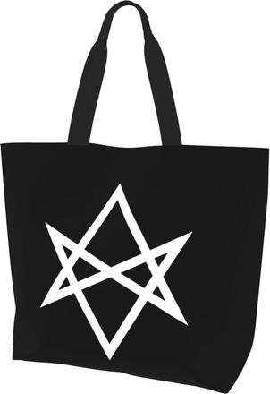 AOOEDM Unicursal Hexagram Ladies Canvas Tote Reusable Shopping Bag