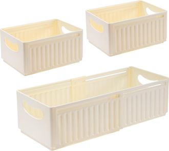 No Brand Cajas De Almacenamiento Para El Hogar - Cajas De Almacenamiento Plegables - Ideales Para Ba&ntilde;os, Cocinas, Armarios Y Oficinas, Paquete De 3 (47,52825 C