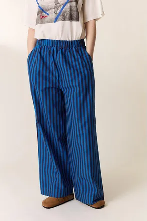 Leon & Harper Gestreepte broek met wijde pijpen en elastische tailleband, PARTOS