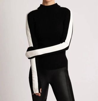 Blanc Noir Blair Mock Neck Sweater In Black