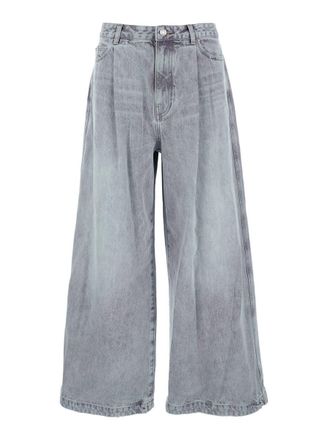 Juun.J Blue Jeans With Faded Effect And Wide Legi N Denim Man