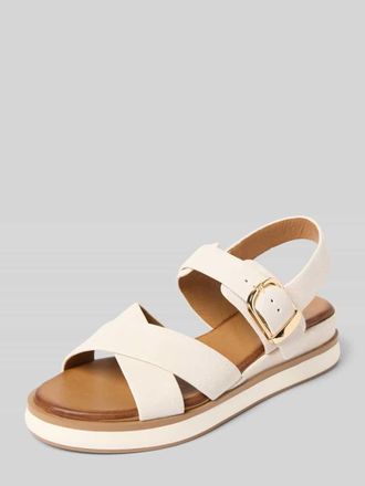 Inuovo Sandalette aus Leder mit glatter Sohle in Offwhite, Gr&ouml;&szlig;e 40
