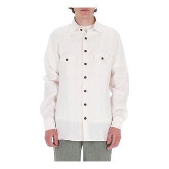 Borriello Casual Shirts, male, White, Size: 2XL Overshirt Nigel