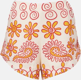 Cala de la Cruz Bahamas printed linen shorts