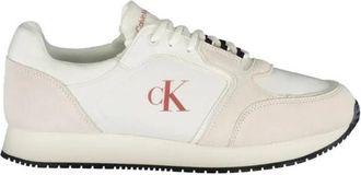 Calvin Klein Witte Casual Leren Sneakers - Heren - Sneakers - Wit - 43 EU - Polyester - Schoenen