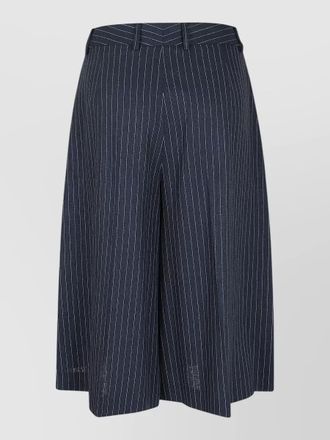 Lardini wide leg pinstripe pleated tailored shorts
