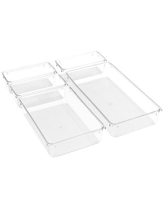 Sorbus Clear Makeup And Skin Care Organizer, Storage Bin Drawer Organizers For Cosmetic, Bathroom, Vanity (5-Piece Set)