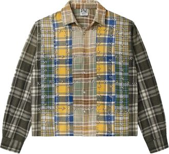 Vale Camicia Earth Day con design patchwork - Toni neutri