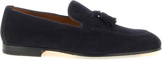 Doucal's Navy Blue Solid Adler Loafers