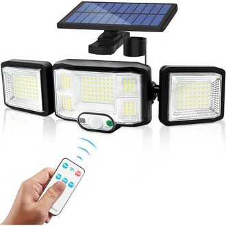 OEM Aplique Solar De Pared Para Exteriores, Luz Led De 3 Cabezales Con 192 Led, Sensor De Movimiento, Foco De Seguridad, Resistente Al Agua Ip65, Alimenta