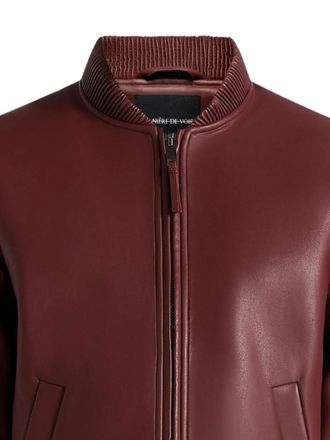 Mani&egrave;re De Voir Bomber Arman in pelle - Rosso