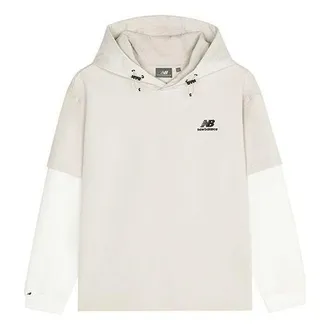New Balance Logo Hoodie Asia Sizing Beige White 5CC39543-LBE