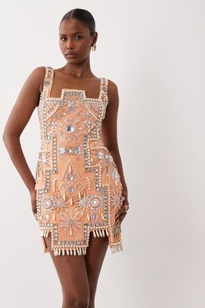 Asos Vestito corto arancione decorato