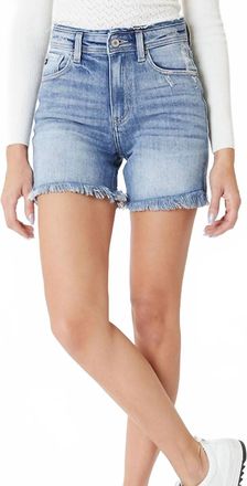 Kancan Womens Fray Shorts In Denim