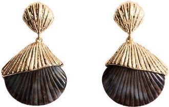 Mango Shell Drop Earrings in Gold at Nordstrom