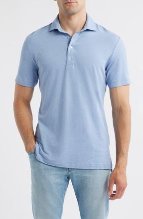 Johnnie-O Idris Top Shelf Heathered Polo in Laguna Blue at Nordstrom, Size Medium